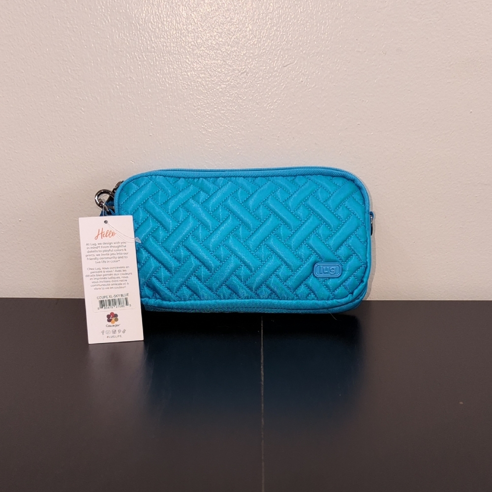 Lug Teal Quilted Wristlet